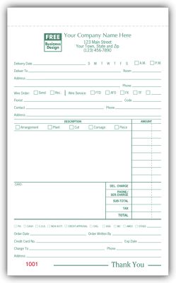 5 1/2 x 8 1/2 Large Floral Order Taker