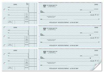 12 15/16 x 9 3-On-A-Page Business Size Checks, Side-Tear Voucher