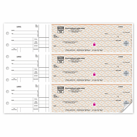 Deluxe High Security Vibrant 3-On-A-Page Business Size Check