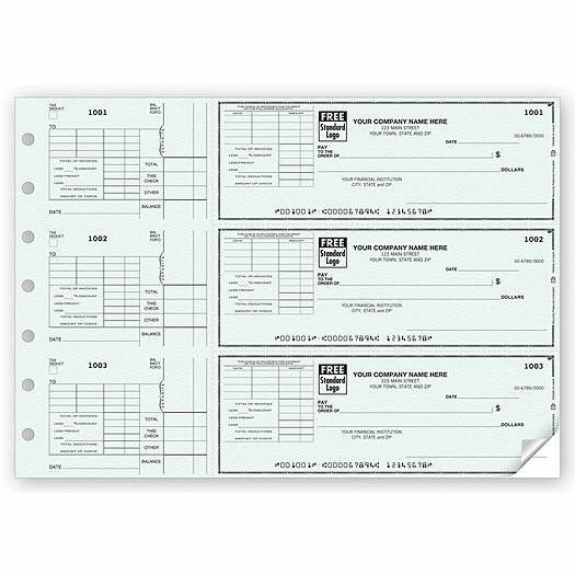 3-On-A-Page Check With Corner Voucher