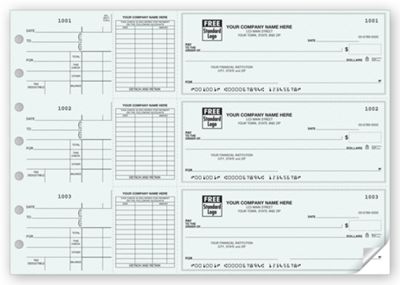 12 15/16 x 9 3-On-A-Page End-Stub Voucher Check