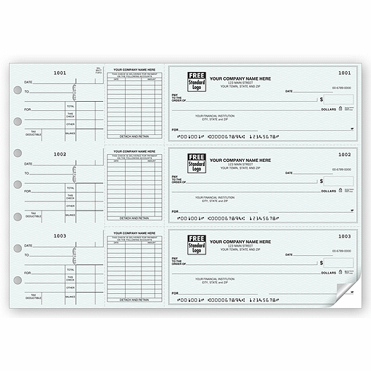 3-On-A-Page End-Stub Voucher Check