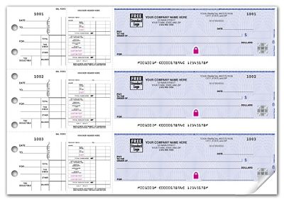 12 15/16 x 9 Deluxe High Security 3-On-A-Page Payroll/Disbursement Check