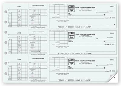 12 15/16 x 9 3-On-A-Page Payroll Check With Corner Voucher
