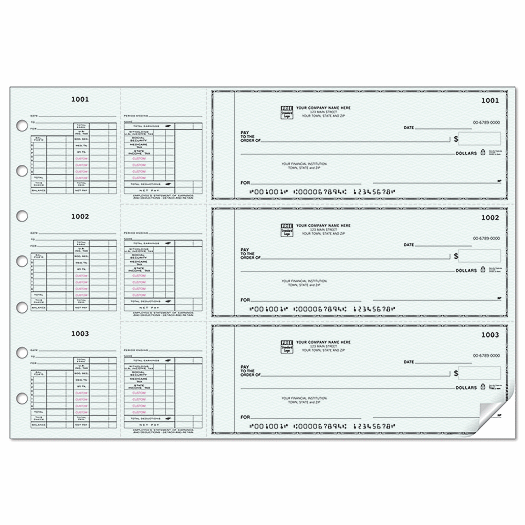 3-On-A-Page Salary Payroll Check