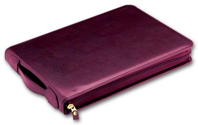 16 x 11 5/8 3-On-A-Page Zippered Leather Portfolio