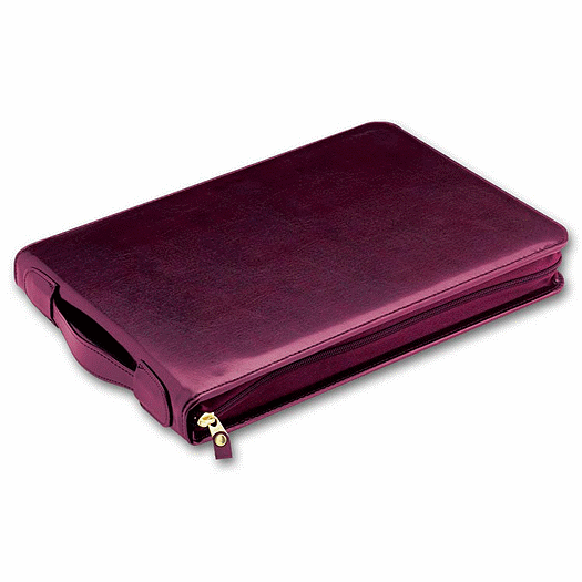 3-On-A-Page Zippered Leather Portfolio - Office and Business Supplies Online - Ipayo.com