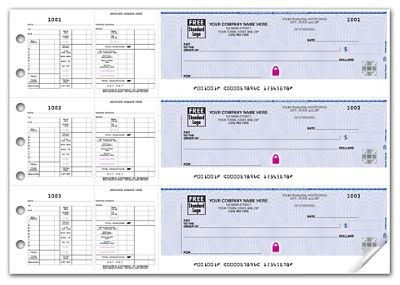 12 15/16 x 9 Deluxe High Security 3-On-A-Page Hourly Payroll Checks