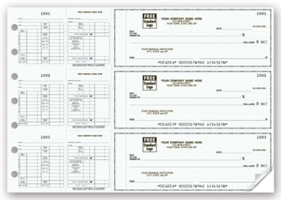 12 15/16 x 9 3-On-A-Page Business Size Checks for Hourly Payroll