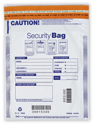 9 X 12 9 x 12  Single Pocket Deposit Bag, opaque
