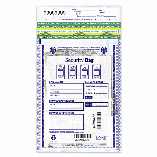 9 x 12 Single Pocket Deposit Bag, Clear