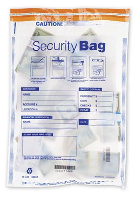 15 x 20  Single Pocket Deposit Bag, Clear - Office and Business Supplies Online - Ipayo.com