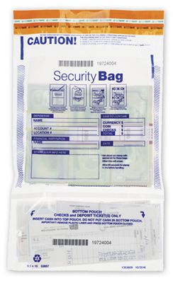 9 1/2 x 15  Dual Pocket Deposit Bag. Clear