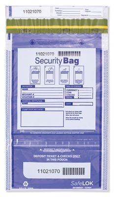 9 1/2x15  Dual Pocket Deposit Bag, Clear Front, Opaque Back