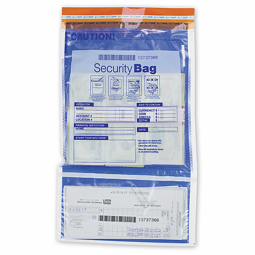 9 1/2 x 15  Dual Pocket Deposit Bag, Clear Front,Opaque Back - Office and Business Supplies Online - Ipayo.com