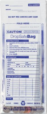 5 x 9 1/2  Drop Safe Style Deposit Bag, Clear