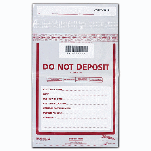 9 x 12  Do Not Deposit Bag, Clear