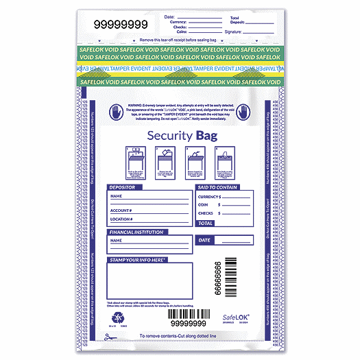 10x15 Single Pocket Deposit Bag, Opaque