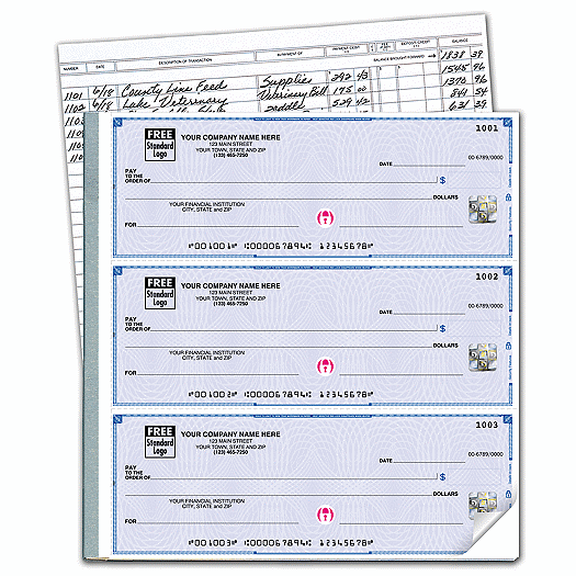 Deluxe High Security 3-On-A-Page Business Size Checks w/CFP