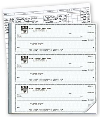 8 3/4 x 3  Check 3-On-A-Page Business Size Checks with Deposit Tickets