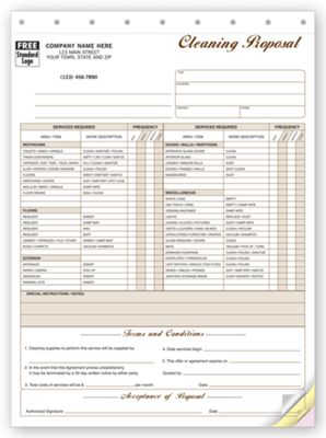 8 1/2 x 11 Cleaning Service Proposal with Checklist