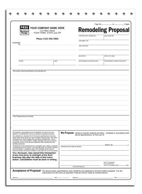 8 1/2 x 11 Remodeling Proposals