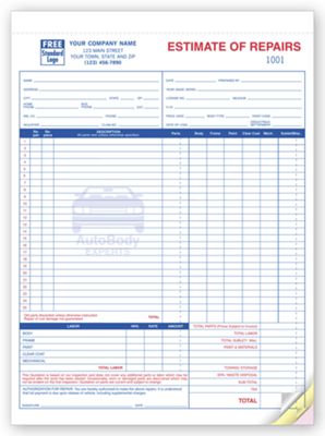 Repair Estimates - Carbonless