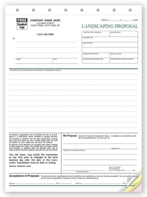 8 1/2 x 11 Landscape Proposal – Proposal Form