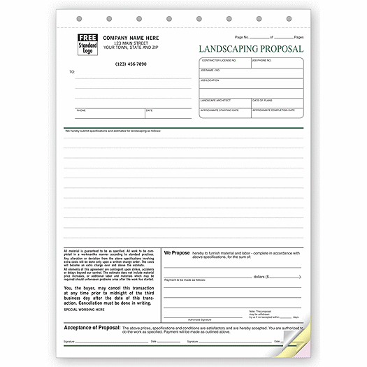 Landscape Proposal - Proposal Form - Office and Business Supplies Online - Ipayo.com