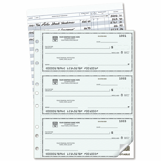3-On-A-Page Compact Size Duplicate Checks with Register - Office and Business Supplies Online - Ipayo.com