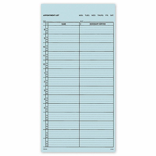 Appointment List-2 Col 15 Min 8-6