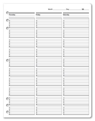 8 1/2 X 11 Timescan Undated Appointment Sheets 1 Col 10 Min