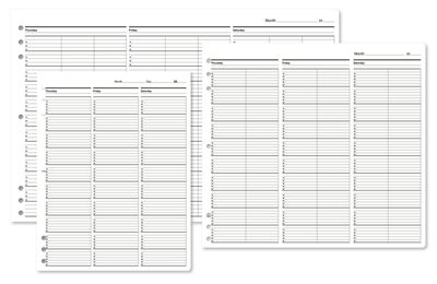 8 1/2 X 11 Timescan Undated Appointment Sheets 1 Col 15 Min