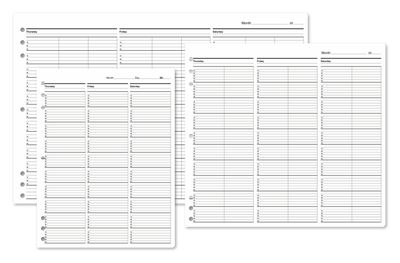 12 X 11 Timescan Undated Appointment Sheets 2 Col 15 Min