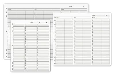 Timescan Undated Appointment Sheets 3 Col 10 Min