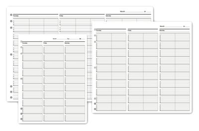 Timescan Undated Appointment Sheets 4 Col 15 Min