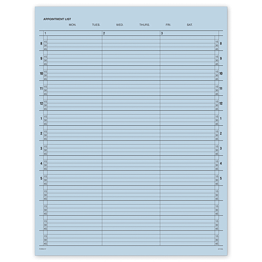 Appointment List-3 Column 15 Min 8-5