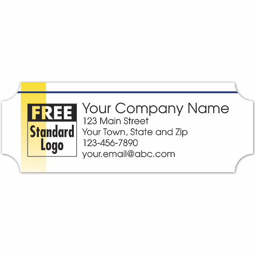 Rectangular Label on White Poly w/Gold Bar 3.5x1.25 - Office and Business Supplies Online - Ipayo.com