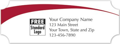 Rectangular Label on White Gloss w/Red Arc 3.5x1.25 - Office and Business Supplies Online - Ipayo.com