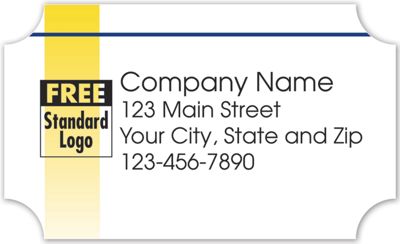 Rectangular Label on White Poly w/Gold Bar 2.5x1.5 - Office and Business Supplies Online - Ipayo.com