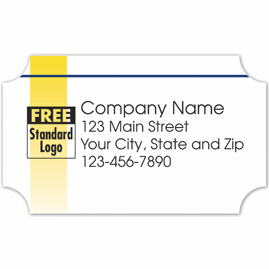 Rectangular Label on White Poly w/Gold Bar 2.5x1.5 - Office and Business Supplies Online - Ipayo.com