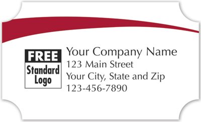 Rectangular Label on White Gloss w/Red Arc 2.5x1.5 - Office and Business Supplies Online - Ipayo.com