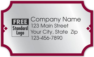 Rectangular Label on Silver Foil w/Red Trim 2.5x1.5 - Office and Business Supplies Online - Ipayo.com