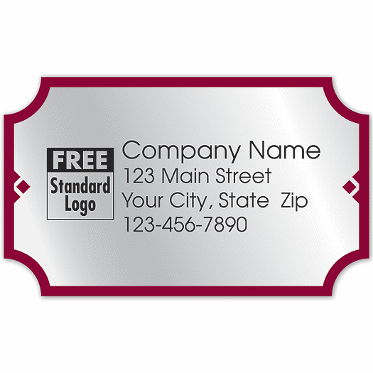 Rectangular Label on Silver Foil w/Red Trim 2.5x1.5 - Office and Business Supplies Online - Ipayo.com