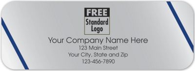 Rectangular Label on Silver Poly w/Blue Lines 3.5x1.25 - Office and Business Supplies Online - Ipayo.com