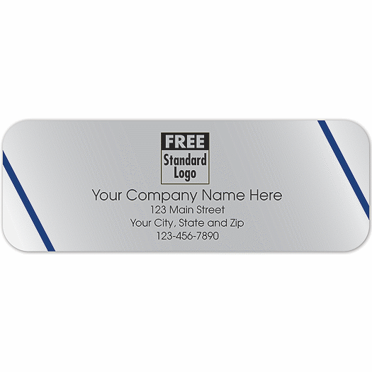 Rectangular Label on Silver Poly w/Blue Lines 3.5x1.25 - Office and Business Supplies Online - Ipayo.com