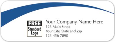 Rectangular Label on White Gloss w/Blue Arc 3.5x1.25 - Office and Business Supplies Online - Ipayo.com