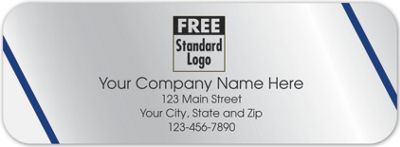 Rectangular Label on Silver Foil w/Blue Lines 3.5x1.25 - Office and Business Supplies Online - Ipayo.com