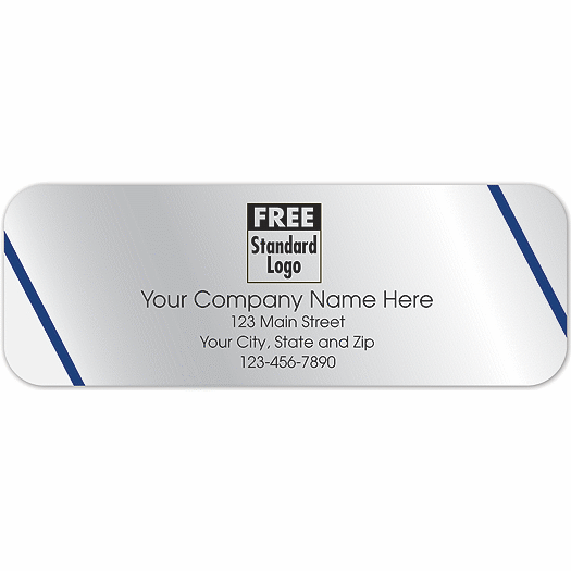 Rectangular Label on Silver Foil w/Blue Lines 3.5x1.25 - Office and Business Supplies Online - Ipayo.com