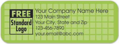 Rectangular Label on White Matte w/Green Squares 3.5x1.25 - Office and Business Supplies Online - Ipayo.com